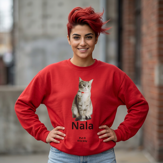 Cat Photo Sweatshirt — Personalized "Nala" Crewneck